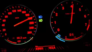 BMW 535i F10  - Full acceleration from 0 to 220 km/h on the Autobahn