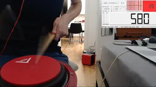 speed drumming: 1054 single strokes in 60 seconds