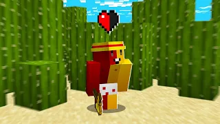 😱 TENTE SOBREVIVER COM MEIO CORAÇÃO NO LABIRINTO DE CACTO NO MINECRAFT