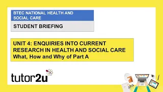 BTEC Health & Social Care Unit 4: What, How and Why?