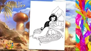 Coloring Aladdin : Princess Jasmine | Coloring pages  | Coloring book |