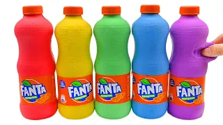 Satisfying Video | How To Make Rainbow Fanta Bottle with Kinetic Sand Cutting ASMR #410