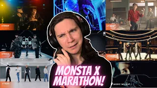 DANCER REACTS TO MONSTA X MARATHON! | 'Love,' 'Beautiful Liar,' Unit & Solo MVs & Dance Practices