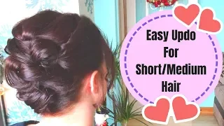 Easy updo for short to medium length hair - how to hairstyle