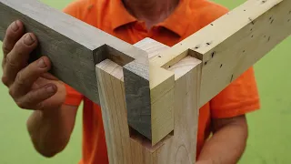 Amazing Hand Cut Dovetail Joint For Legs Of The Table, Incredible Woodworking Techniques And Skills