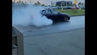 Bmw 540i straight pipe burnout
