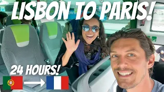 LISBON TO PARIS BY BUS AND TRAIN! (24 hours 🤯) | FLIXBUS & SNCF TO DOWNTOWN PARIS 🇫🇷