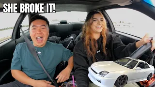 Teaching Her Stick Shift In My SLAMMED Honda Prelude | SHE BROKE IT!