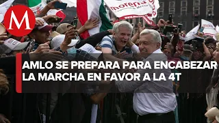 Andrés Manuel López Obrador encabeza marcha hacia el Zócalo