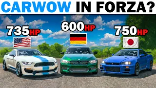 Forza Horizon 4 | 735 BHP Ford Mustang VS BMW M5 Competition VS 750 BHP Nissan Skyline GT-R R34!!!