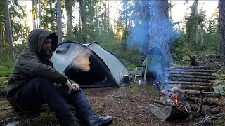 Solo Bushcraft Trip - Bunker Tent - One Hour Kuksa - Northern Wilderness Hike