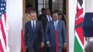 President Barak Obama appeared with Kenyan President Uhuru Kenyatta for a joint press conference in