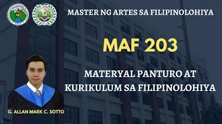 MAF203-Materyal Panturo at Kurikulum sa Filipinolohiya Wi-Kaalaman-Wi-Kahulugan