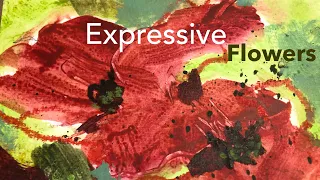 Poppy Flowers in Acrylics and Mixed Media - Loose Abstract Style by The Danish Painter