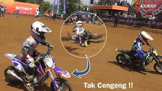 Skill pembalap bocah anti cengeng!! terjatuh langsung gaspol lagi