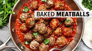 Easy Meatballs Recipe | in a homemade marinara sauce