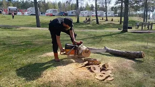 Husqvarna 120cc cut-off saw, converted to chainsaw (Husqvarna 3120)