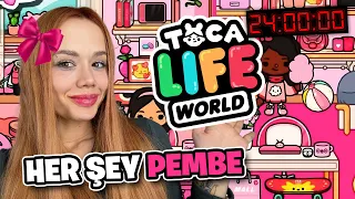 24 Saat Boyunca Herşey Pembe !? - Toca Life World @GamzeKarta