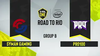 CS:GO - pro100 vs. Syman Gaming [Mirage] Map 3 - ESL One: Road to Rio - Group B - CIS