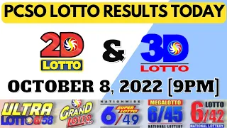 PCSO LOTTO RESULTS TODAY! October 8, 2022 @ 9PM| Sat Draw 2D [EZ2] and 3D [SWERTRES]