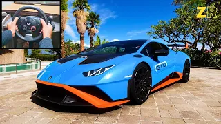 1500HP Lamborghini Huracán STO - Forza Horizon 5 | Steering Wheel Gameplay