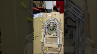 DIY Cardboard M1A2 Abrams vs Airsoft Dartd #americantank #m1a2abrams #diy #warthunder #tank #shorts