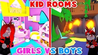 The COOLEST Kids Bedroom's EVER GIRLS VS BOYS In Adopt Me! (Roblox)