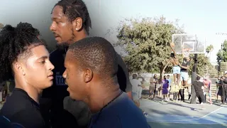 They Pulled Out STRAPS.. FIGHT BROKE OUT! Crazy 5v5 Basketball In Los Angeles!