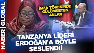 Tanzanya Cumhurbaşkanı Samiha Suluhu'dan İmza Töreninde Erdoğan'a İçten Selamlama