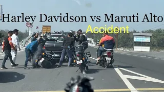 Harley Davidson & Alto crashed Build Quality #crash #alto #viral #trending #drivesafe