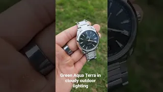 Green Aqua Terra in cloudy outdoor lighting #shorts #omega #watches