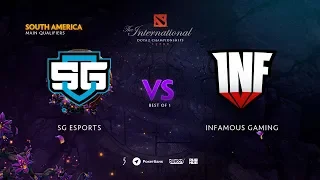 SG esports vs Infamous Gaming, TI9 Qualifiers SA, bo1 [Jam & LighTofHeaveN]