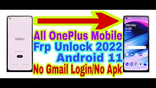 All OnePlus Android 11 Frp Bypass Without Pc || New Trick 2022 || Bypass Google Account 100% Working