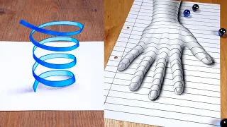 How to Draw - Easy 3D Spiral Illusion & Trick Art