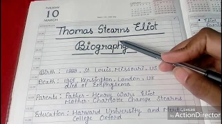 ENGLISH LITERATURE || BIOGRAPHY OF TS ELIOT || DESCRIBED IN HINDI