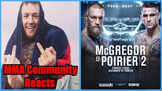 MMA Community Reacts to Conor McGregor vs Dustin Poirier 2