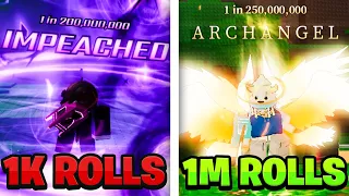 1K Vs 1 MILLION Rolls In Sol's RNG! (RAREST ACCOUNTS IN THE GAME)
