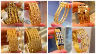 Dubai gold bangle designs || gold bangle designs 2023 || bangles design designer bangles Gold Kangan