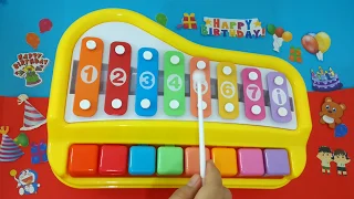 How to play Happy Birthday song piano Xylophone tutorial easy with notes keys and numbers