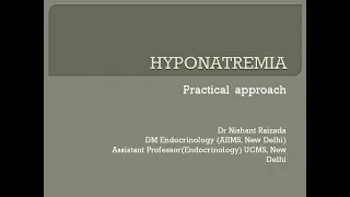 Hyponatremia- a practical approach