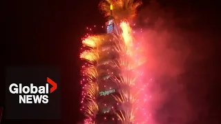 New Year's 2024: Taiwan's Taipei 101 lit up with dazzling fireworks