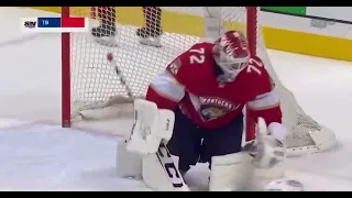 Bobrovsky makes a super save!