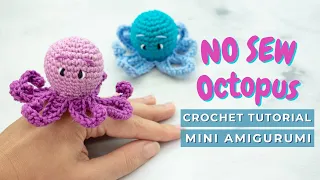 NO SEW baby Octopus amigurumi pattern. Quick and easy mini octopus crochet toy!