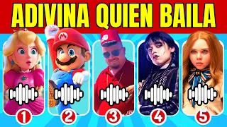 Adivina Quién BAILA 🍄☂️ Mario, Peach, Merlina, M3GAN, Skibidi - ESCURIOSO Quiz