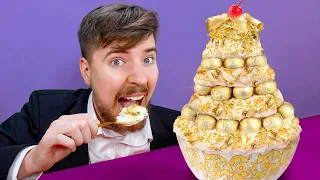 MrBeast: I Ate $100,000 Golden Ice Cream but every time someone says "good" the video speeds up.