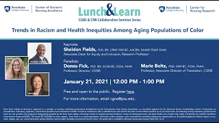 CGNE Seminar, Jan 21, 2021: Trends in Racism and Health Inequities Among Aging Populations of Color