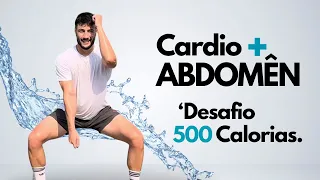 CARDIO + ABDÔMEN 20 MIN - Desafio das 500 calorias treinando em casa (sem equipamentos)