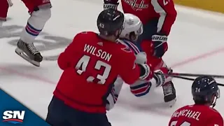 Capitals' Tom Wilson Penalized For Going After Rangers' Adam Fox Following Vincent Trocheck's Goal