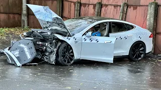 Провели краш-тест Tesla Model S чтобы проверить iPhone 14 Auto Crash Detection. Результат удивил...