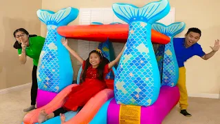 Wendy Pretend Play con Gigante Castillo Inflable de Sirena  | Juguetes de Piscina para Niños